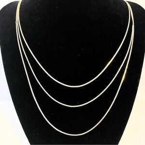 Ellman’s Vintage White, Yellow & Rose 3 Strand 14k Gold Necklace